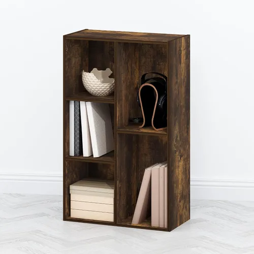 Miniatura 5 de Furinno TOMI - Estantería reversible de 5 cubos, 9.4 x 19.5 x 31.5 pulgadas, para sala de estar, dormitorio, oficina en casa, pino ámbar