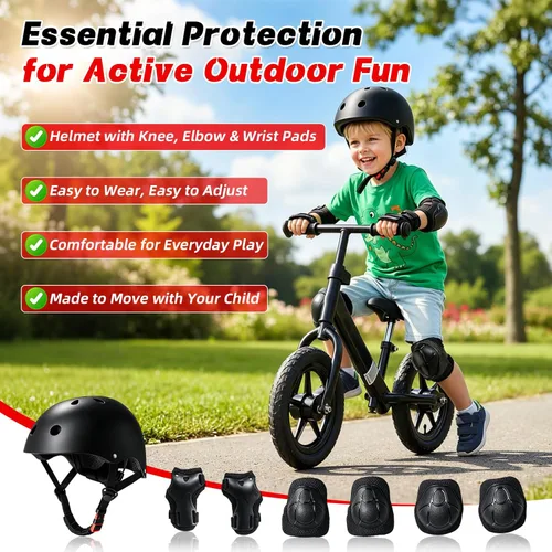 Miniatura 2 de Casco de bicicleta para niños de edades 2-14, casco de seguridad ajustable para niños pequeños con juego de equipo de protección, cascos
