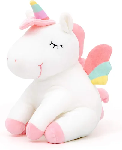 Lazada Juguetes de Peluche de Animales de Unicornio Regalos para Niñas con Alas de Arco Iris Blanco 12 Pulgadas.. A01 Sentado Postura Blanco