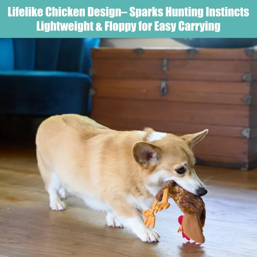 Miniatura 7 de SPOT Skinneeez Pollo de 33 cm de felpa sin relleno con sonido para perros – Juguete masticable suave e interactivo para perros pequeños y medianos