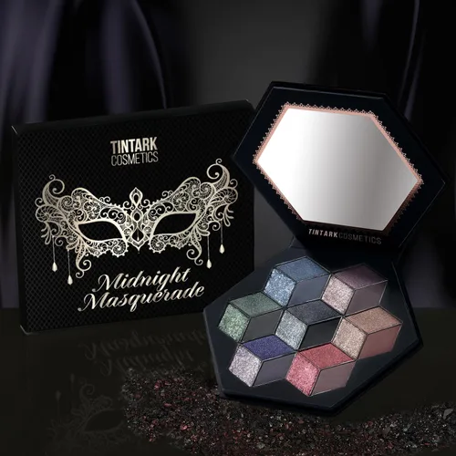 Miniatura 8 de Paleta de sombra de ojos ahumada negra, Midnight Masquerade 21 colores – Espectro de sombra de ojos negra mate brillante brillante para maquillaje