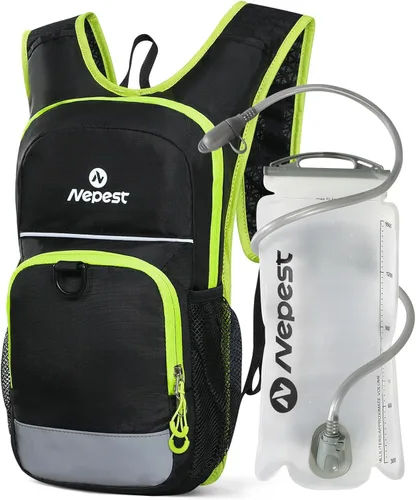 Miniatura 9 de Nepest Mochila de hidratación para niños, mini mochila de agua con vejiga de agua de 1.5L para senderismo, ciclismo, correr Rosa
