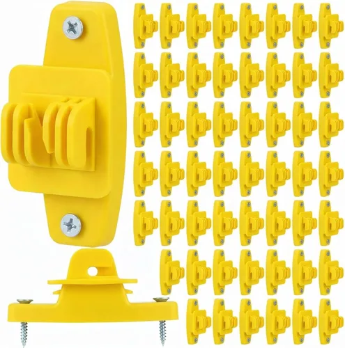 Miniatura 9 de Pushglossy 100 aisladores eléctricos para vallas de alambre, aisladores eléctricos para postes de madera, accesorios para clavos de madera para Negro