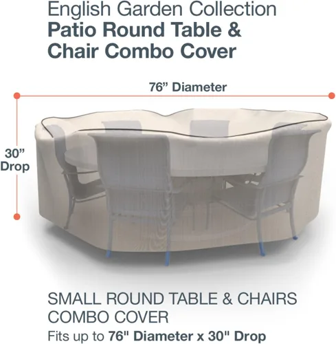 Miniatura 2 de Budge P5A08PM1 - Mesa redonda de jardín inglés y sillas para patio, cubierta combinada resistente e impermeable, pequeña, de dos tonos marrón