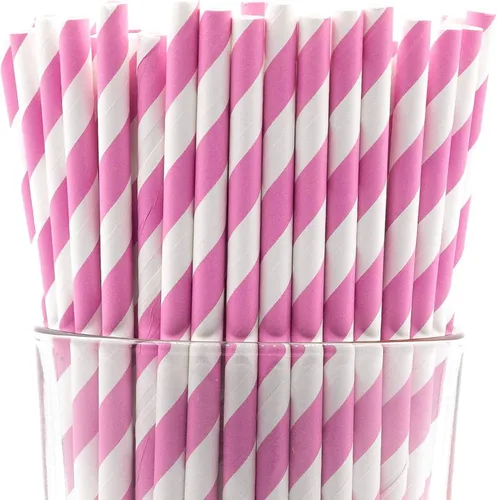Miniatura 12 de Paquete de 150 pajitas de papel biodegradables con lunares rojos de 4 capas (compostables, no tóxicas, sin BPA)
