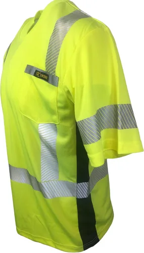 Miniatura 4 de Xtreme Hi Vis ANSI Clase 2 DOT, camiseta reflectante de seguridad amarilla o naranja con manga corta negra Road T04