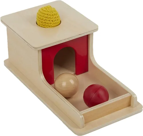 Miniatura 3 de Tiger Montessori Caja de permanencia con bandeja de tres bolas para bebés de 6 a 12 meses (madera+plástico+bola de punto)