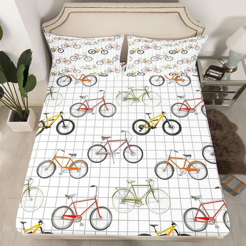 Miniatura 13 de Erosebridal Sábana bajera ajustable de moda de los años 90, tamaño individual para niños, adolescentes y adultos, sábanas de cama con cinta de radio
