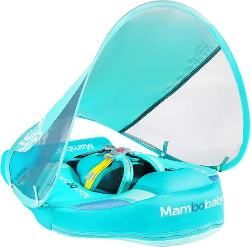 Miniatura 12 de Mambobaby Flotador con cola y toldo no inflable para bebé, flotador Mambo Flotador inteligente de natación para bebé, flotador de piscina para niños