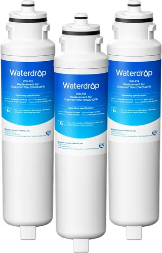 Waterdrop Filtro de agua dw2042fr-09, repuesto para Daewoo® DW2042FR, DW2042FR-09, Kenmore 46-9130, Aqua Crystal DW2042F-09, FRN-Y22D2V, 3 filtros
