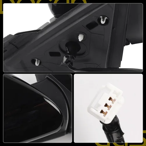 Miniatura 6 de Dasbecan Espejo lateral derecho del lado del pasajero compatible con Honda Civic 2016-2021, vidrio eléctrico no calentado, plegable manual, pintura