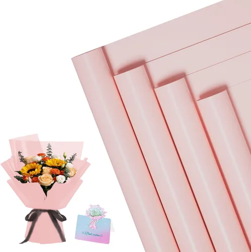 Miniatura 19 de REAXYZNN 20 hojas de papel de regalo de flores, papel de regalo floral impermeable con tarjetas para manualidades de bricolaje, suministros de Blanco