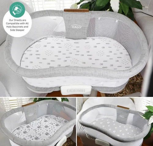 Miniatura 2 de TansyPanda - Sábanas de moisés Halo para BassiNest Luxe giratorias, calmantes, giratorias, lite, Essential Sleeper, paquete de 3, 33 x 17 pulgadas