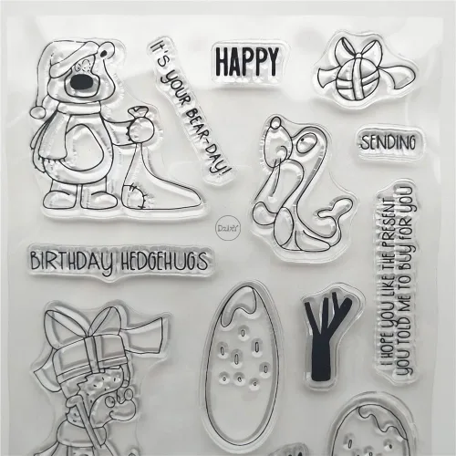 Miniatura 4 de DzIxY Bear Hedgehog Seal Fox Sellos transparentes y troqueles de corte de metal para hacer tarjetas, kit de papel para álbumes de recortes, 29