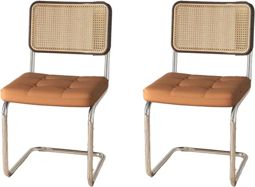 Miniatura 13 de Sillas de comedor de ratán, sillas de cocina, sillas de comedor modernas con madera maciza para cocina, sala de estar, silla de mediados de siglo