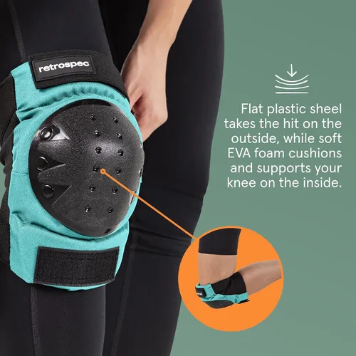 Miniatura 6 de Retrospec Rodilleras, coderas y muñequeras para hombres, mujeres y niños - Equipo de protección para monopatín, patinaje, patines en línea, BMX