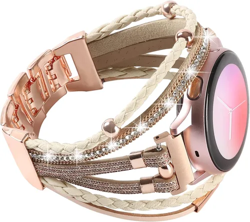 Miniatura 11 de Correas de cuero elegantes compatibles con Samsung Galaxy Watch 7 6 5 4 1.575 in 1.732 in/Watch 6 4 Classic Band 1.654 in 1.811 in 1.693 in 1.850