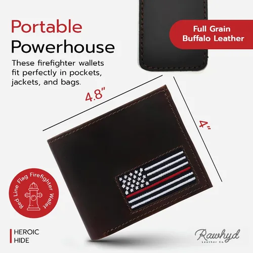 Miniatura 3 de RAW HYD Carteras de línea de servicio, Línea Roja Bi-fold, Línea Roja Bifold