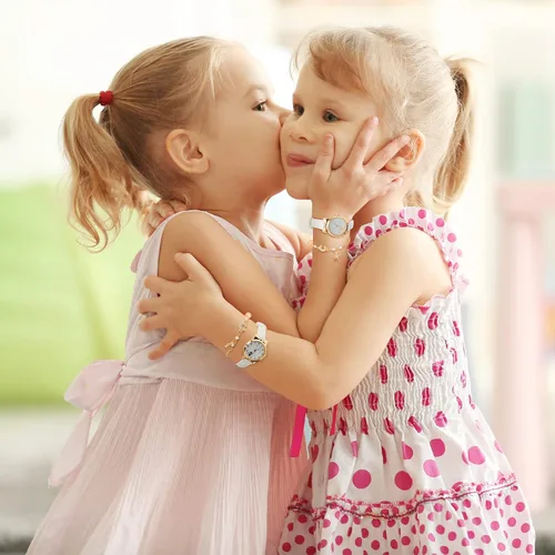 Miniatura 4 de 3 piezas de reloj para niños y pulsera de estrellas, relojes de cuarzo de dibujos animados, incluyendo bonitos relojes de cuarzo de cuero, 2 piezas