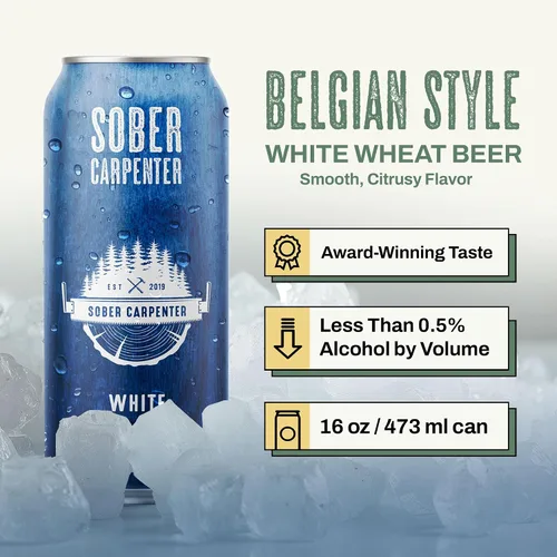 Miniatura 4 de SOBER CARPENTER - Cerveza sin alcohol de trigo blanco estilo belga, cerveza artesanal para todas las ocasiones, licores sin alcohol y alternativa al