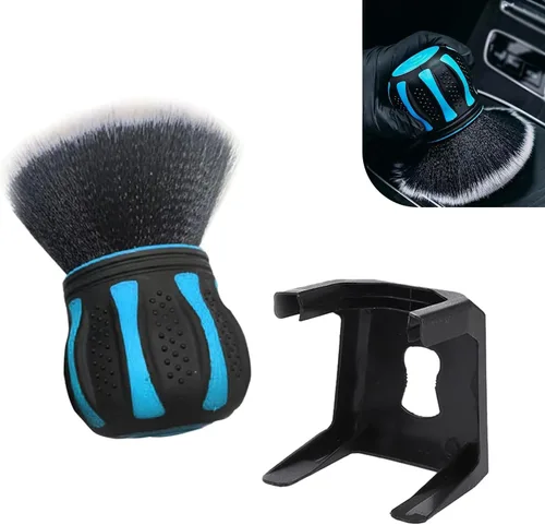 Cepillo de limpieza para automóvil, cepillo de limpieza en forma de bola con cerdas densas ultra suaves, mango antideslizante y diseño de estante de