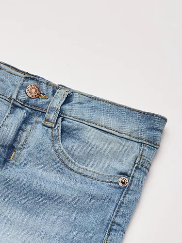 Miniatura 3 de Lucky Brand Pantalones cortos de mezclilla con puños para niñas, jeans elásticos con 5 bolsillos, cintura de altura media a alta