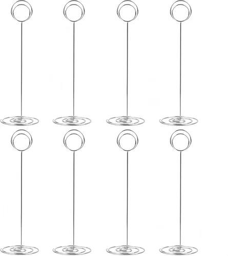 Miniatura 12 de Paquete de 20 soportes para números de mesa, tarjetero para fotos, para bodas, fiestas de cumpleaños Plata