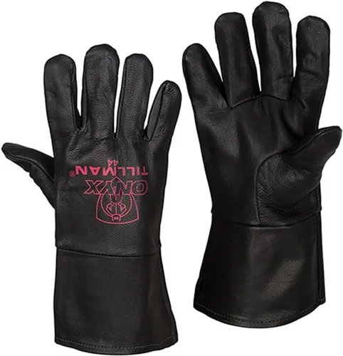 Tillman 44-M Guantes de Soldadura TIG Medianos de Piel de Cabrito de Grano Superior Negro