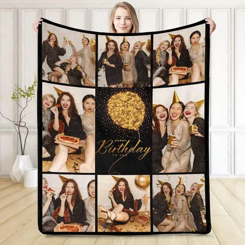 Miniatura 25 de D-Story Manta personalizada con fotos, manta de fotos personalizada con cualquier texto, manta de forro polar personalizada para cama, sofá