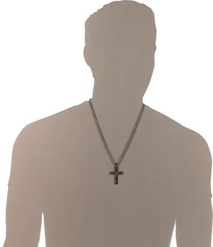 Miniatura 6 de Hzman -Collar con pendiente para rezo de crucifijo de Jesucristo, de acero inoxidable, para hombres