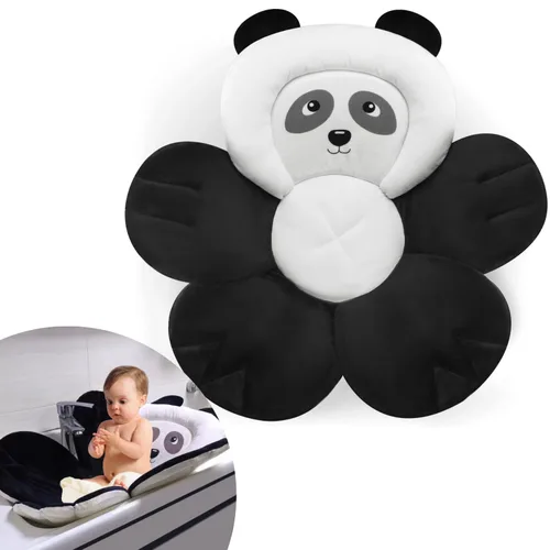 PandaEar Almohadilla de baño para bebé recién nacido, asiento de baño, tapete suave con diseño de panda para fregadero, bañera, regalo esencial para
