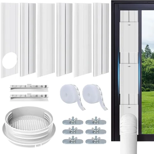 Miniatura 8 de Kit de ventilación portátil para puerta corredera de aire acondicionado con filtro de acoplador 4 en 1, ventilación de CA de puerta corredera