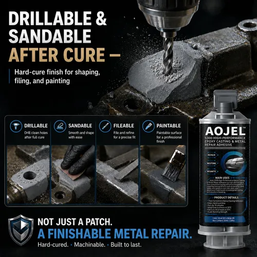 Miniatura 5 de S300 Epoxi metálico para reparación de aluminio y metal, epoxi de soldadura en frío de 2 partes, adhesivo estructural de carga, impermeable