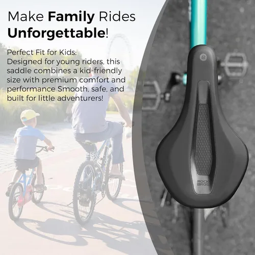 Miniatura 7 de ROCKBROS Sillín de bicicleta para niños, asiento de bicicleta de repuesto para BMX, asiento de bicicleta con diseño ergonómico, concepto de 3 zonas