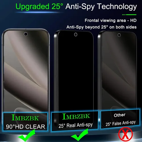 Miniatura 2 de IMBZBK [Eliminación automática de polvo] Paquete de 3 protectores de pantalla de privacidad para Google Pixel 10 Pro
