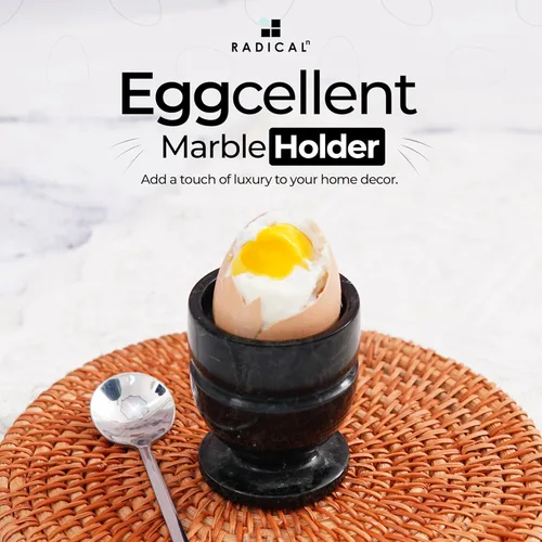 Miniatura 2 de Radicaln Huevos de mármol de 2.5 pulgadas, negro, hecho a mano, soporte para huevos, encimera, ideal para huevos hervidos, juego de tazas y soporte
