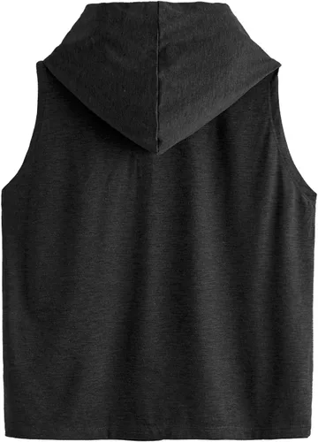 Miniatura 2 de SweatyRocks - Camiseta sin mangas con capucha de verano para mujer, camiseta para ejercicio atlético, relajada, transpirable.