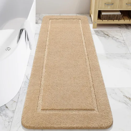 LOCHAS Alfombras de baño, alfombra larga de baño de 24" x 60", alfombra antideslizante lavable para baño, alfombra suave y gruesa absorbente para la