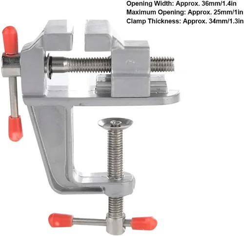 Miniatura 5 de Mini tornillo de banco de mesa, Mini abrazadera de mesa de joyero, Mini abrazadera de mesa Vice de banco pequeño, Soporte de banco de trabajo