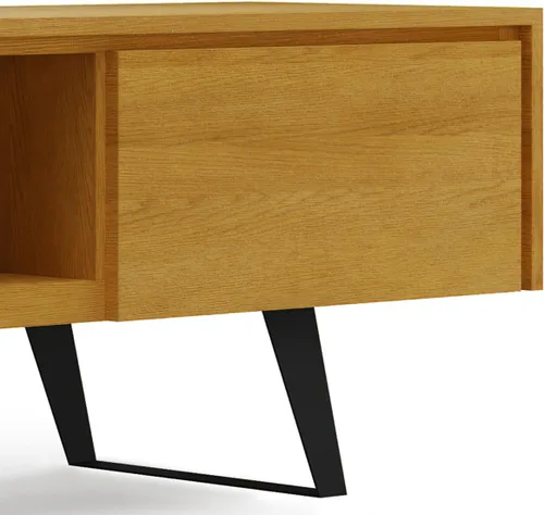 Miniatura 6 de SIMPLIHOME Lowry Soporte de TV – Consola de madera maciza de mango de 72 pulgadas de ancho en roble, moderno centro de entretenimiento industrial