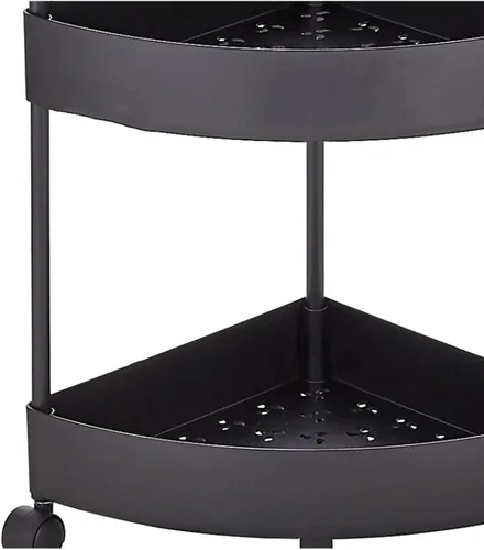 Miniatura 3 de Estante de almacenamiento para estantes esquineros, estantes triangulares de cocina, estante de varios niveles con ruedas, soporte para piso