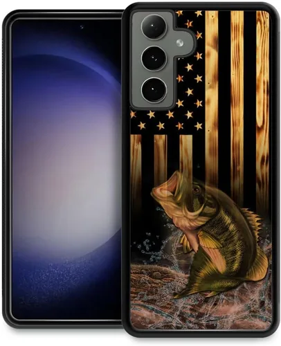 Miniatura 23 de DJSOK Funda compatible con Samsung Galaxy S22 Ultra, diseño con patrón de parachoques trasero, esquinas reforzadas contra arañazos, esquinas Bandera