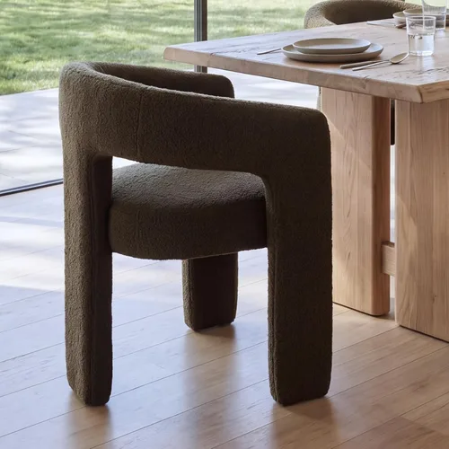 Miniatura 26 de Modern Barrel - Silla de comedor tapizada con brazos, cómoda silla auxiliar de terciopelo para sala de estar, oficina en casa, recepción