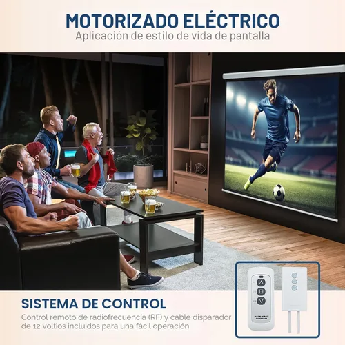Miniatura 5 de YODOLLA Pantalla de Proyector Motorizada de 72", 16:9, 4K HD Desplegable Retráctil, Pantallas de Proyección Eléctricas Automáticas de Pared y Techo