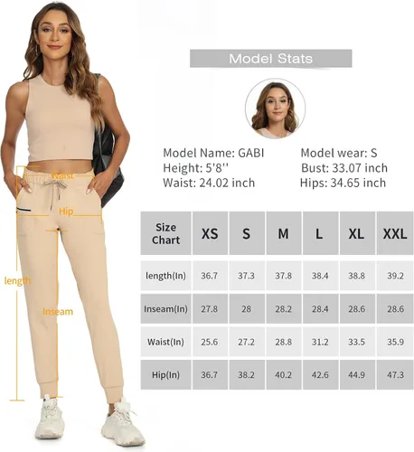 Miniatura 7 de Haowind - Pantalones deportivos para mujer con bolsillos y cintura elástica, cómodos pantalones de deportivos de descanso para deportes, gimnasio