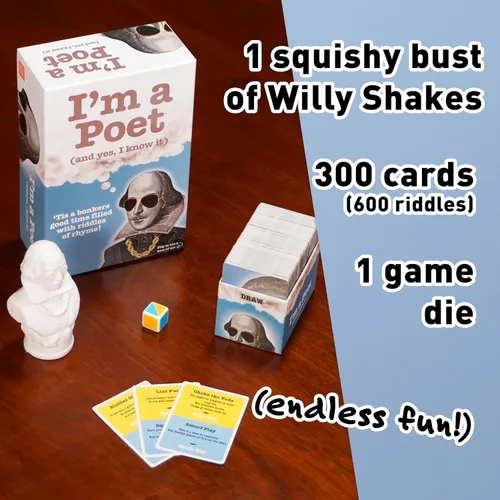 Miniatura 5 de I'm a Poet Rhyming Riddle Game - Divertido juego de cartas de palabras y adivinanzas para adolescentes y adultos, noche de juegos familiares y juego