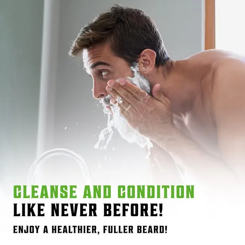 Miniatura 6 de Best Deal Juego de acondicionador para barba con aceite de argán y jojoba, suaviza y fortalece: menta natural y aroma a eucalipto, champú para barba