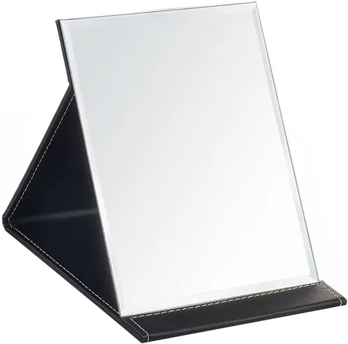 Miniatura 8 de JOLY Protable - Espejo plegable de piel sintética para maquillaje con soporte ajustable para uso personal, viajes (S, rosa)