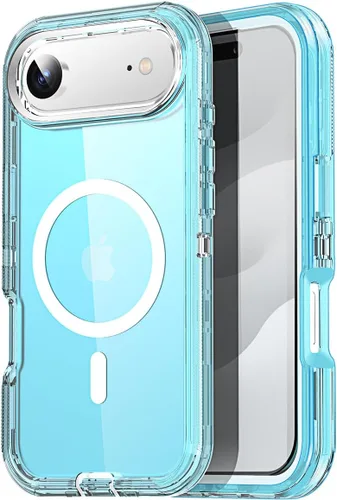 Miniatura 29 de AICase Funda transparente para iPhone 16e/13/iPhone 14, compatible con MagSafe 3 en 1, resistente protección contra caídas, cuerpo completo, a