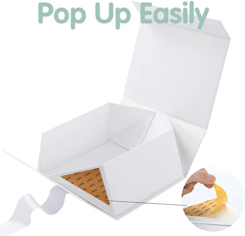 Miniatura 8 de Caja de regalo HAPPY POTATO para regalos con cinta 9x6.5x3.8 pulgadas, caja de regalo blanca con tapa, cajas de propuesta para dama de honor